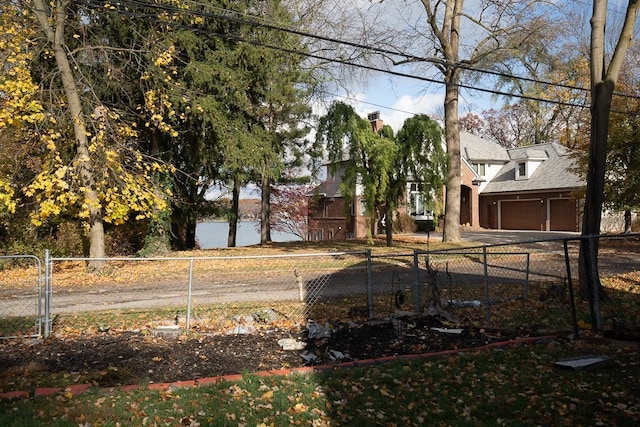 exterior space featuring a garage