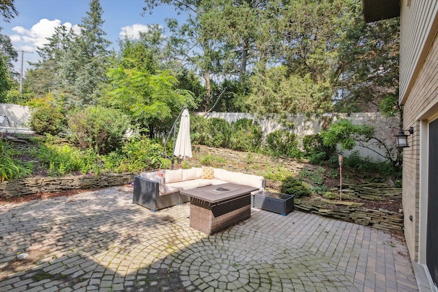 view of patio with an outdoor hangout area