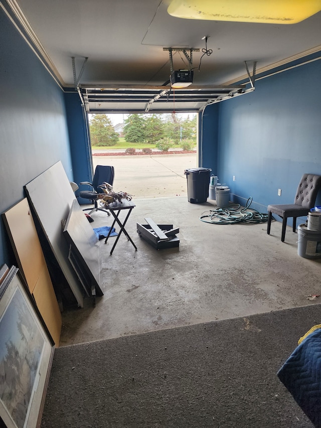 garage featuring a garage door opener