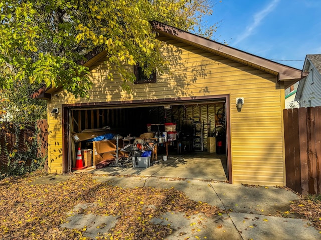 view of outdoor structure with a garage