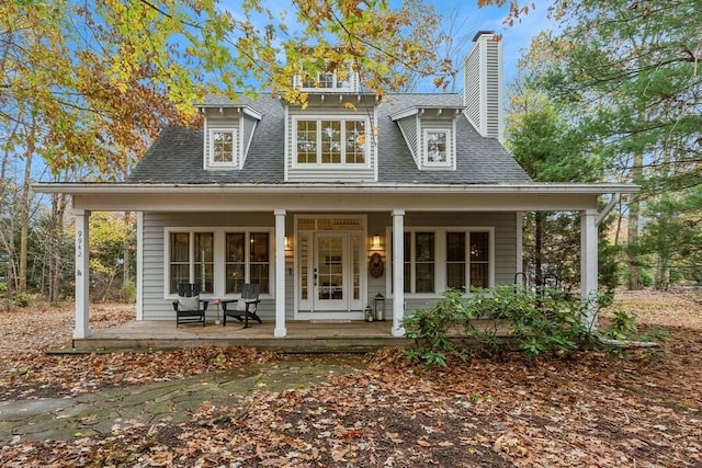 view of front of property with covered porch