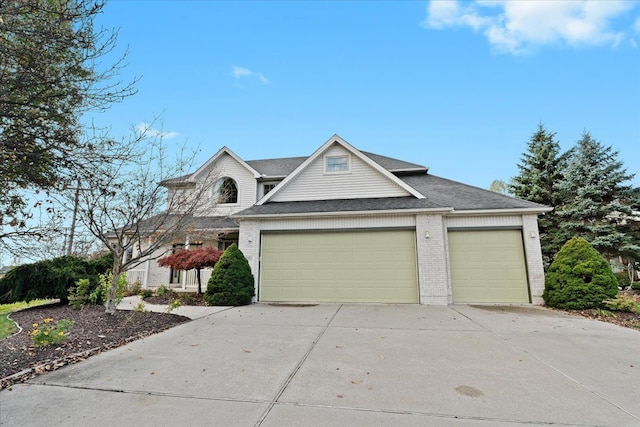 view of front facade with a garage