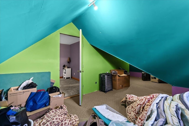 additional living space with carpet and lofted ceiling