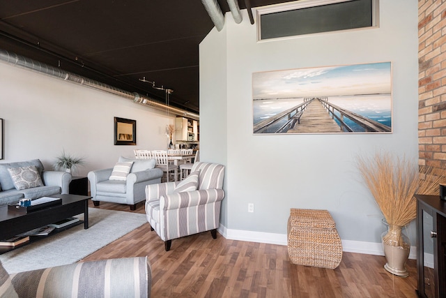 living room featuring hardwood / wood-style flooring