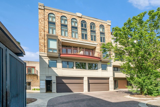 view of property with a garage