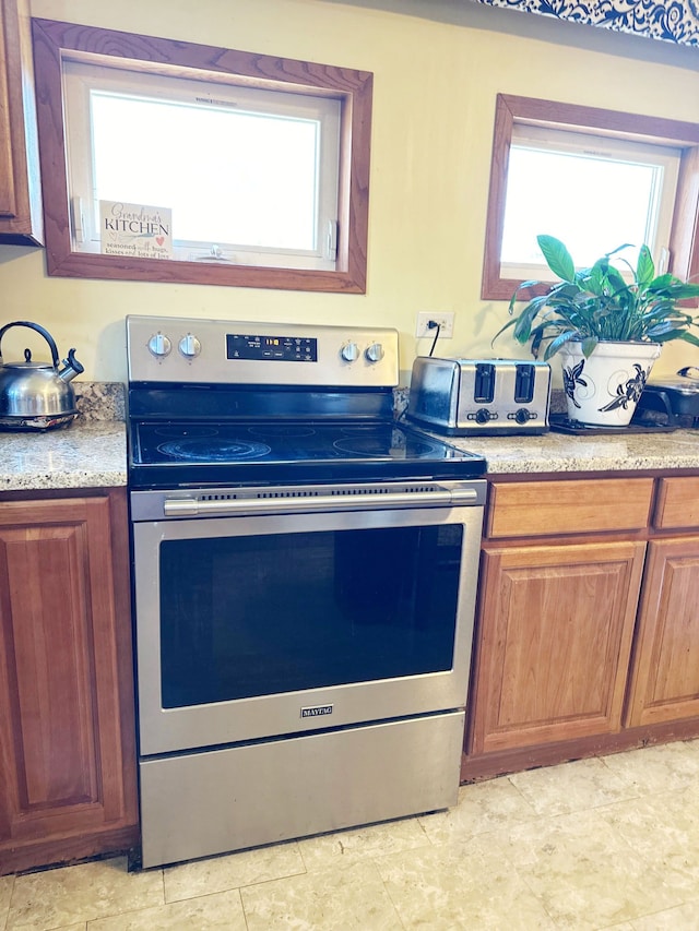 kitchen with electric range