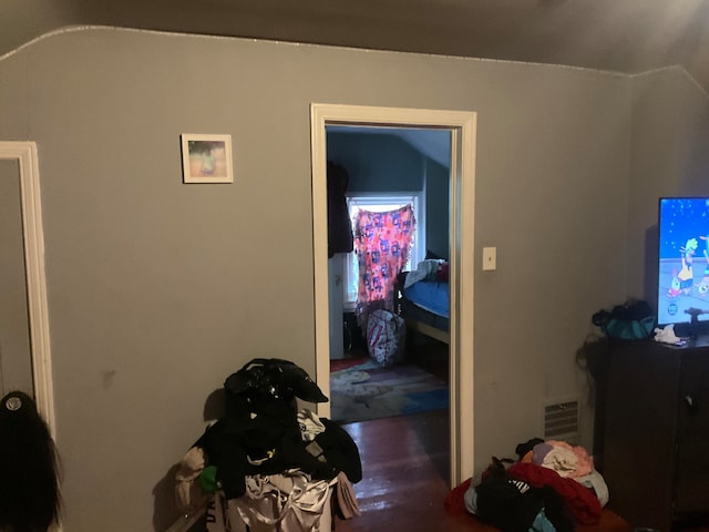 bedroom featuring dark hardwood / wood-style floors