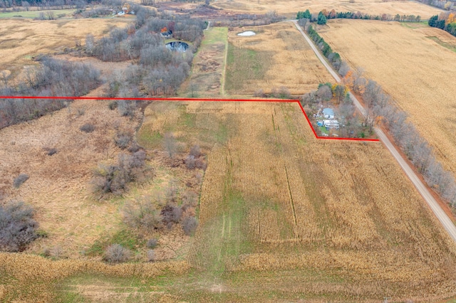 aerial view with a rural view