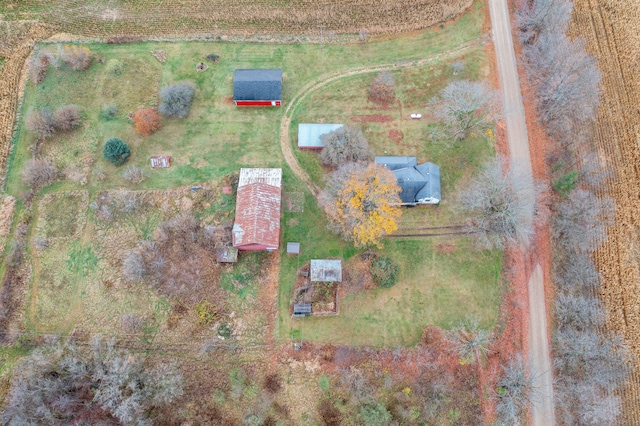 bird's eye view with a rural view