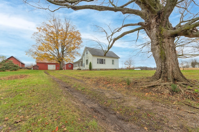 exterior space with an outbuilding