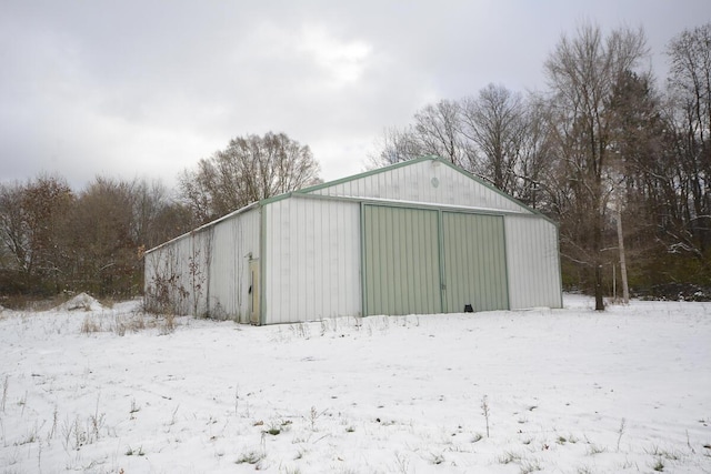 view of snow covered structure