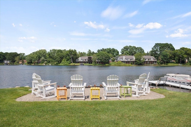 water view with a dock