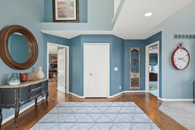 entrance foyer with wood-type flooring