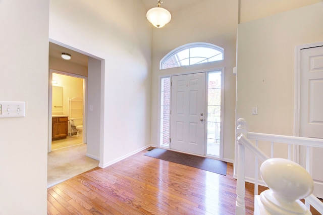 foyer featuring light wood-type flooring