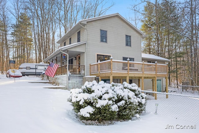 exterior space with a wooden deck