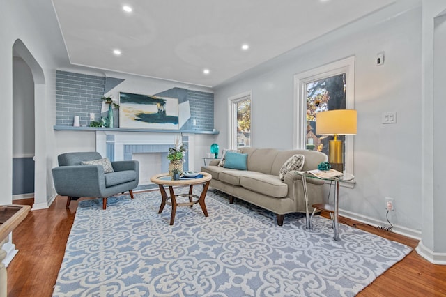 living room featuring hardwood / wood-style floors