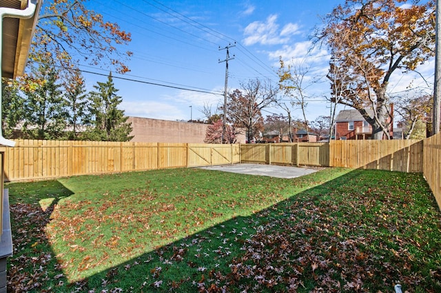 view of yard featuring a patio area