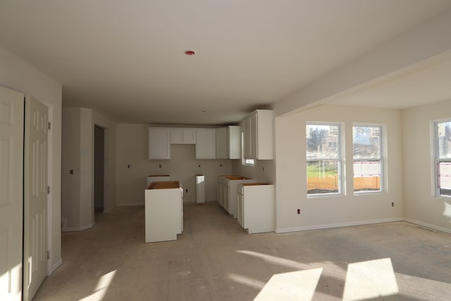 kitchen featuring white cabinets and a kitchen island