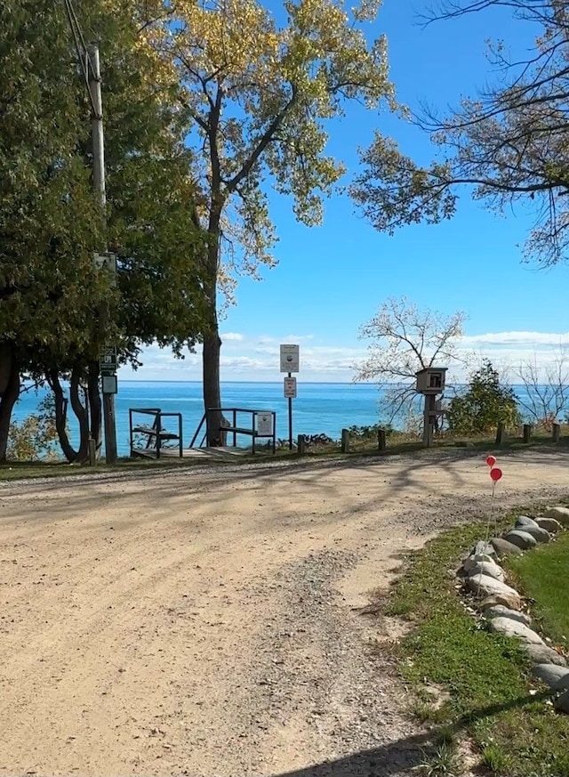 view of community featuring a water view