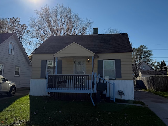 bungalow featuring a porch