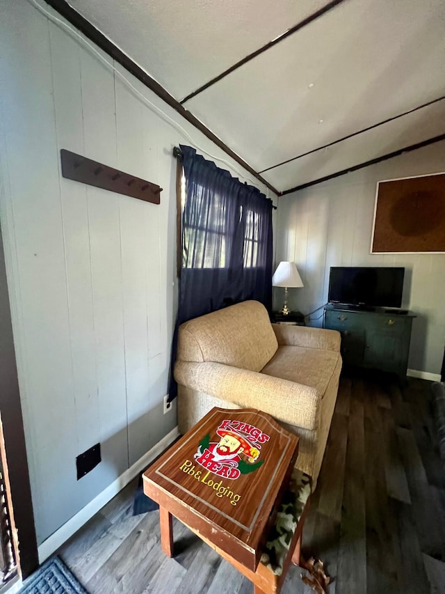 living room with hardwood / wood-style flooring