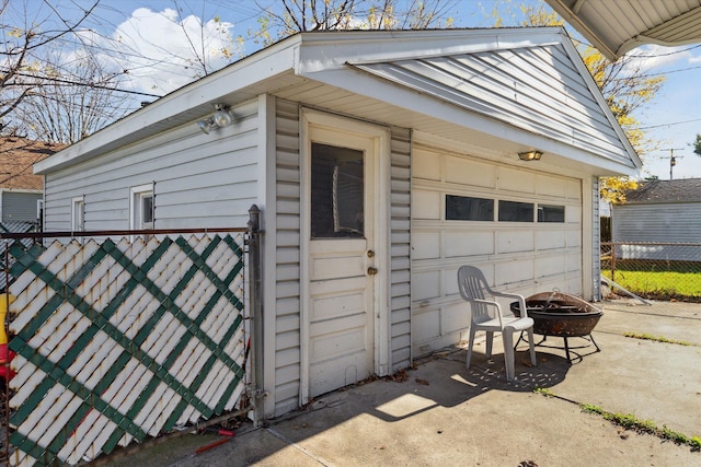 view of garage