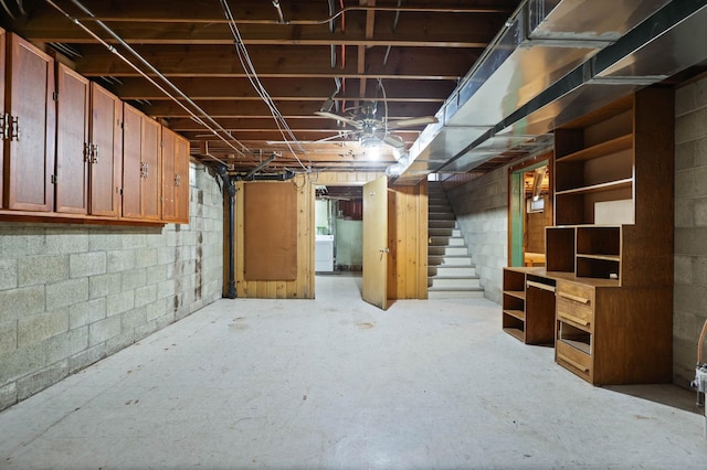 basement with washer / dryer