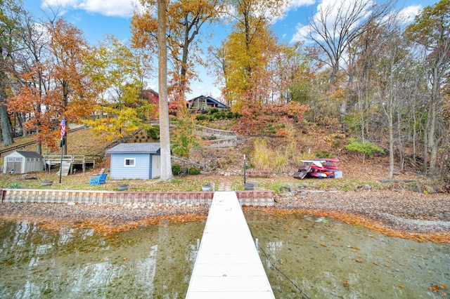 view of dock area