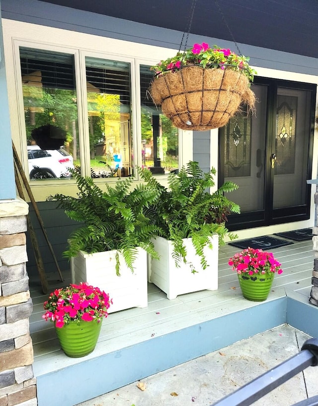 property entrance featuring french doors