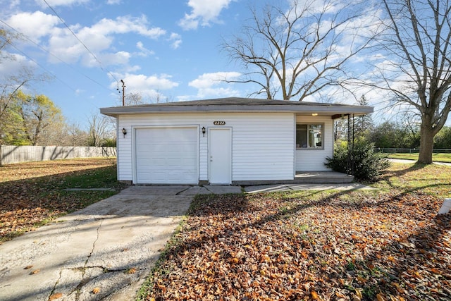 view of garage