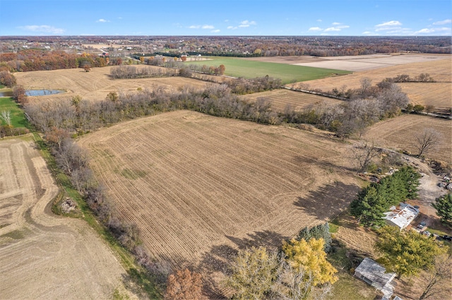 aerial view with a rural view