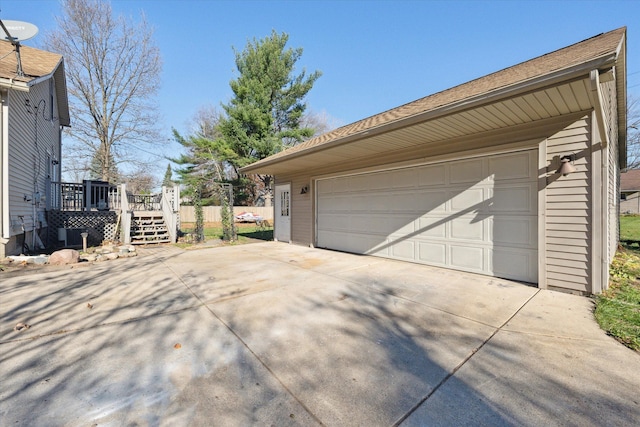 view of garage