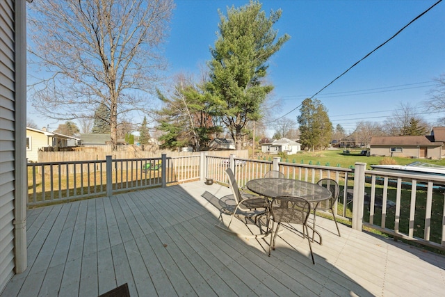 deck with a yard