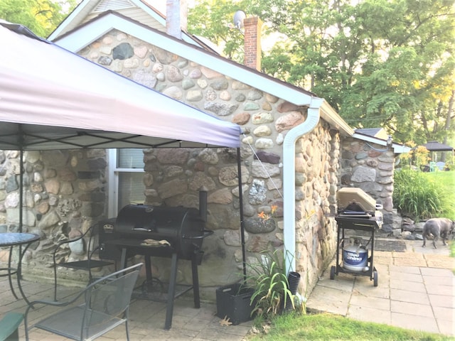 view of patio with grilling area