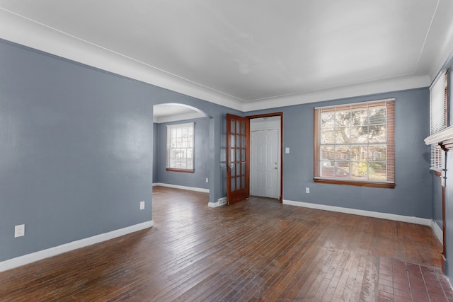 interior space featuring dark wood-type flooring