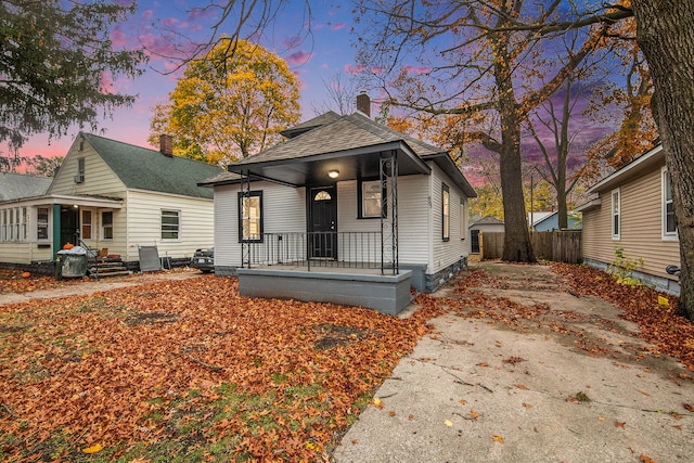 bungalow-style home with covered porch