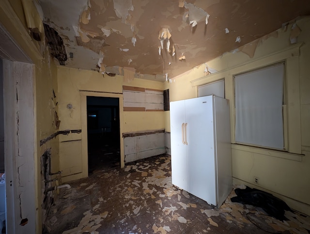 kitchen with white refrigerator