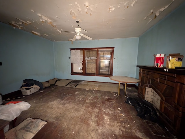 miscellaneous room featuring ceiling fan