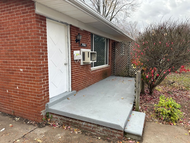 25741 Champaign St, Taylor, MI 48180 - view of exterior entry with brick siding and cooling unit