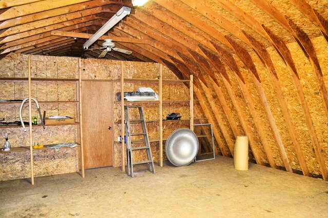 view of unfinished attic