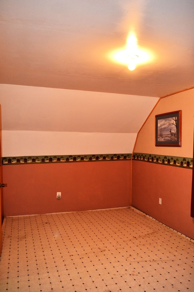 bonus room with lofted ceiling