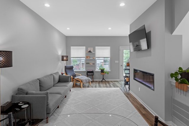 living room featuring hardwood / wood-style floors