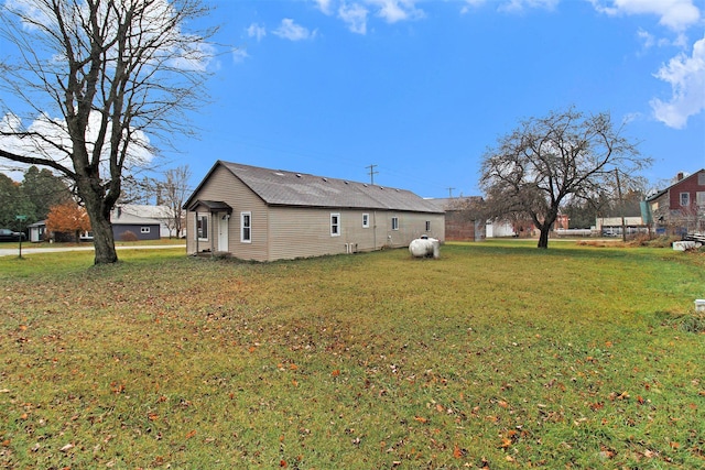 exterior space with a lawn