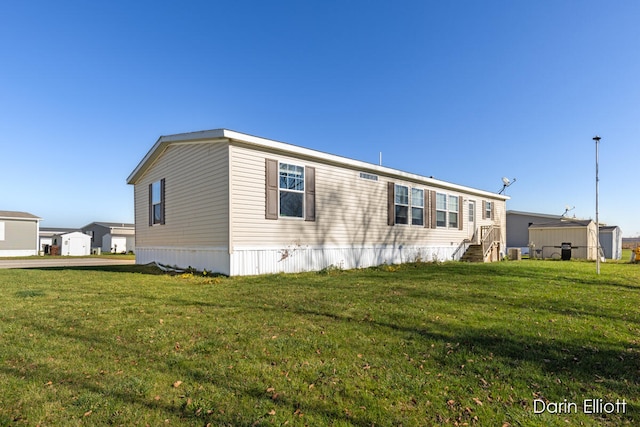 view of property exterior featuring a yard