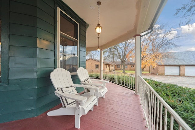 deck with a porch