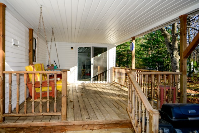 deck featuring grilling area