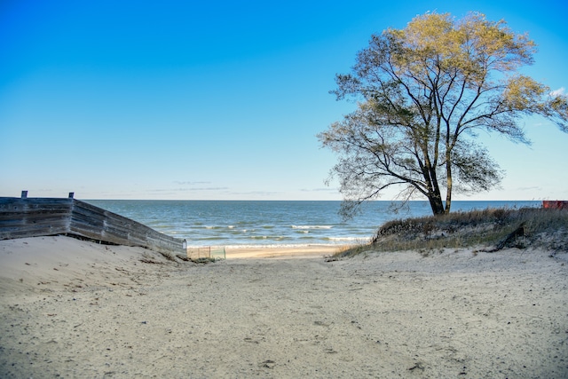 water view featuring a beach view