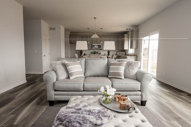 living room featuring hardwood / wood-style flooring