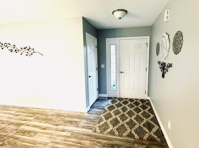 foyer entrance with wood-type flooring