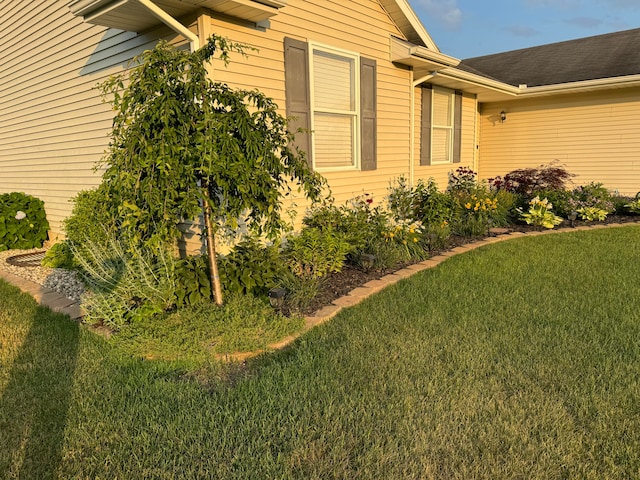 view of home's exterior featuring a lawn